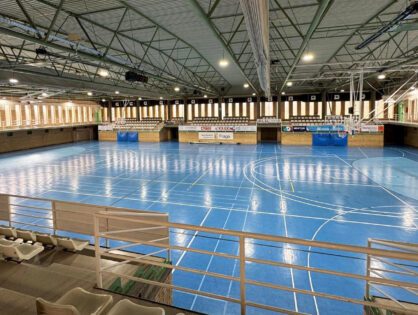 Mejora iluminación Pabellón Cortes de Aragón Fraga